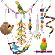 🐦 katumo coconut bird house with colorful ladder: toys for parakeet, conure, cockatiel & more! logo