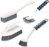 🧹 versatile 4 pcs deep cleaning brush set with ergonomic handle for kitchen, bathroom, floor, and more! logo