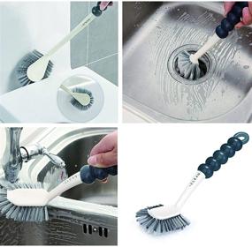 img 2 attached to 🧹 Versatile 4 Pcs Deep Cleaning Brush Set with Ergonomic Handle for Kitchen, Bathroom, Floor, and More!