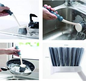 img 3 attached to 🧹 Versatile 4 Pcs Deep Cleaning Brush Set with Ergonomic Handle for Kitchen, Bathroom, Floor, and More!