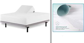 img 1 attached to 🛏️ Rajlinen Split Head Mattress Protector Top-Split 34 Inch - Optimized for Flex Top Adjustable Bed King - Fitted Style Terry Top Surface - Mattress Protectors Covers