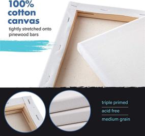 img 1 attached to 🎨 8x10 Canvas Boards for Painting - 10 Pack, Pre Primed Stretched Canvas with 5/8 Inch Profile, 100% Cotton, Ideal Art Supplies for Acrylic Paint and Oil Painting