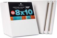 🎨 8x10 canvas boards for painting - 10 pack, pre primed stretched canvas with 5/8 inch profile, 100% cotton, ideal art supplies for acrylic paint and oil painting logo