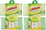 🧽 power scrub dots kitchen and bath sponge by libman - 2 pack (4 sponges) - highly effective cleaning tool logo