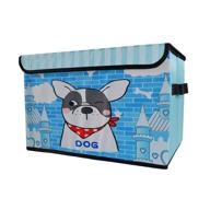 cute animal pattern collapsible toy chest box - perfect for nursery, playroom, and home organization - bulldog design logo