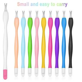 img 2 attached to 💅 Professional 30-Piece Cuticle Trimmer Remover Pusher Set: Rubber Tipped Nail Cleaner Fork, Double-Ended Dead Skin & Callus Removal Tools - Classic Colors