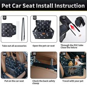 img 1 attached to SWIHELP Pet Car Booster Seat: Oxford Breathable Folding Soft Travel Carrier Cage for Dogs, Cats, and Small Pets