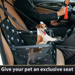 img 3 attached to SWIHELP Pet Car Booster Seat: Oxford Breathable Folding Soft Travel Carrier Cage for Dogs, Cats, and Small Pets