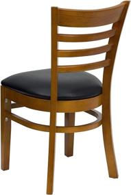 img 1 attached to 🪑 HERCULES Series Ladder Back Cherry Wood Restaurant Chair with Black Vinyl Seat - 2 Pack by Flash Furniture