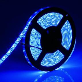 img 1 attached to Waterproof Blue LED Light Strip - Ideal for Christmas, Cars, Boats, Aquarium, Dome, Kitchen, Bedroom - 16.4ft 300leds 5050 SMD Indoor Rope Lighting