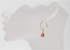 img 2 attached to Labekaka 14K Gold and 925 Silver Pin Earrings with Heart-Shaped Red Zirconia Dangle for Women