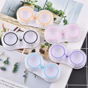 img 1 attached to 👀 KISEER 15-Pack Transparent Adorable Contact Lens Case Storage Kit with Box Holder