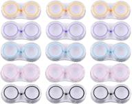👀 kiseer 15-pack transparent adorable contact lens case storage kit with box holder logo