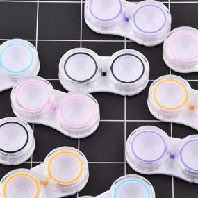 img 3 attached to 👀 KISEER 15-Pack Transparent Adorable Contact Lens Case Storage Kit with Box Holder