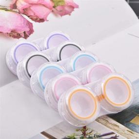 img 2 attached to 👀 KISEER 15-Pack Transparent Adorable Contact Lens Case Storage Kit with Box Holder