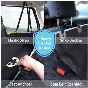 img 2 attached to 🐶 Mancro Waterproof Dog Car Seat Cover with Side Flaps - Scratchproof Hammock Style for Back Seat, Protects Trucks and SUVs - Durable Pet Seat Cover