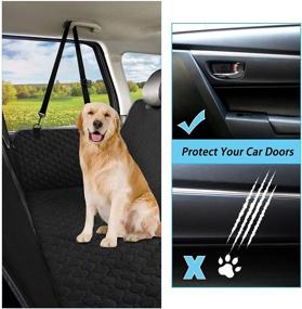 img 3 attached to 🐶 Mancro Waterproof Dog Car Seat Cover with Side Flaps - Scratchproof Hammock Style for Back Seat, Protects Trucks and SUVs - Durable Pet Seat Cover