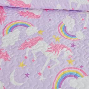img 1 attached to Unicorn Bedspread Coverlet Lightweight Pillowshams