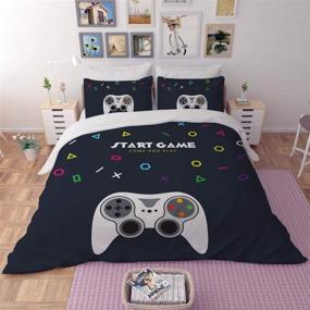 img 3 attached to 🎮 FAITOVE Gamepad Gamer Duvet Cover Set | Modern Video Game Controller Bedding Set for Teens Boy/Girl/Kids Bedroom | 3 Piece, Full Size, 100% Microfiber | No Comforter Included