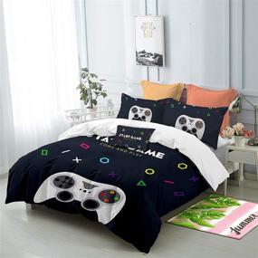img 2 attached to 🎮 FAITOVE Gamepad Gamer Duvet Cover Set | Modern Video Game Controller Bedding Set for Teens Boy/Girl/Kids Bedroom | 3 Piece, Full Size, 100% Microfiber | No Comforter Included