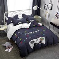 🎮 faitove gamepad gamer duvet cover set | modern video game controller bedding set for teens boy/girl/kids bedroom | 3 piece, full size, 100% microfiber | no comforter included logo