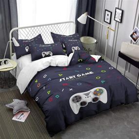 img 4 attached to 🎮 FAITOVE Gamepad Gamer Duvet Cover Set | Modern Video Game Controller Bedding Set for Teens Boy/Girl/Kids Bedroom | 3 Piece, Full Size, 100% Microfiber | No Comforter Included