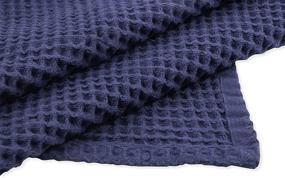 img 1 attached to 🔵 Blue Organic Cotton Twin Size Waffle Weave Blanket - Soft & Breathable Lightweight Bedding for Adults, Teens & Toddlers - 68"x92