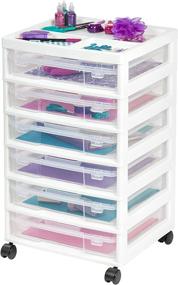 img 4 attached to 🗂️ Iris USA SBC-356E 6-Case Scrapbook Cart: Organize and Store with Style, White Finish