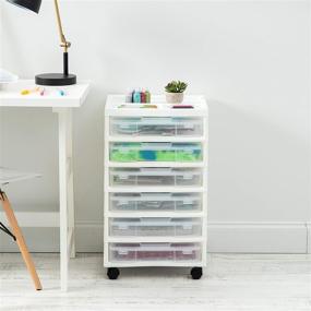 img 3 attached to 🗂️ Iris USA SBC-356E 6-Case Scrapbook Cart: Organize and Store with Style, White Finish