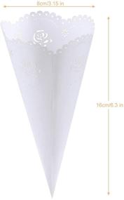 img 3 attached to 100 White Rose Confetti Petal Cones for Wedding Party Events - GWHOLE