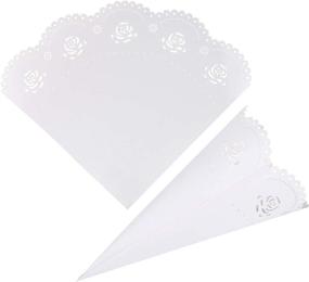img 2 attached to 100 White Rose Confetti Petal Cones for Wedding Party Events - GWHOLE