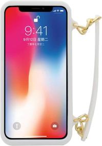 img 3 attached to Omio For IPhone XR Handbag Case With Card Holder Wrist Lanyard Soft Silicone Shell For IPhone XR Wallet Case For Women With Strap Shockproof Drop Protection Noble Luxury Cover For IPhone XR Case White