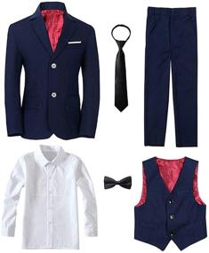 img 4 attached to 👔 Yanlu Formal Tuxedo Blazer with Necktie - Boys' Clothing