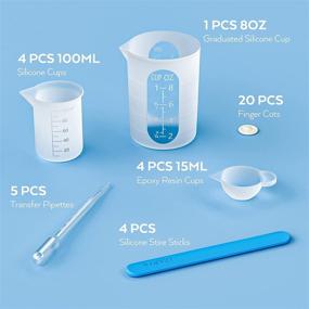 img 3 attached to 🛠 Nicpro Silicone Resin Measuring Cups Tool Kit - 250ml & 100ml Graduated Cups, Silicone Stir Sticks for Popsicles, Pipettes, Finger Cots - Ideal for Epoxy Resin Mixing, Mold Making, Jewelry Crafting, Waxing - Easy to Clean