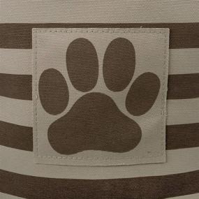 img 3 attached to Striped Paw Patch Small Round Brown Pet Storage Bin by Bone Dry