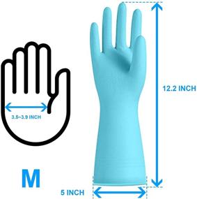 img 3 attached to 🧤 Kitchen Dishwashing Rubber Gloves by URSMART - Reusable, Waterproof Household Gloves for Washing Dishes and Kitchen Tasks