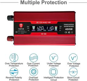 img 1 attached to 🔌 Highly Efficient Toopow 400W Power Inverter: DC 12V to 110V AC Converter with LCD Display & USB Car Charger - Ideal for RVs, Phones, Tablets, PC Laptops