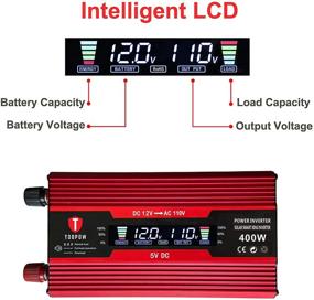 img 3 attached to 🔌 Highly Efficient Toopow 400W Power Inverter: DC 12V to 110V AC Converter with LCD Display & USB Car Charger - Ideal for RVs, Phones, Tablets, PC Laptops
