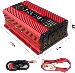 img 2 attached to 🔌 Highly Efficient Toopow 400W Power Inverter: DC 12V to 110V AC Converter with LCD Display & USB Car Charger - Ideal for RVs, Phones, Tablets, PC Laptops