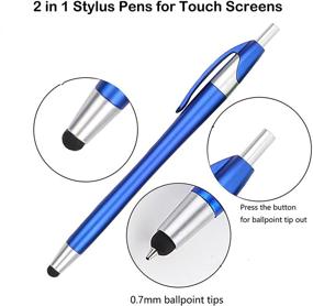 img 2 attached to Liromna 8 Pack Universal Stylus Pens for Touch Screens: 2 in 1 Capacitive Stylus Ballpoint Pen for iPad, iPhone, Tablets, Samsung Galaxy & More