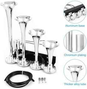 img 3 attached to PARTOL Train Horn: Super Loud 135DB Chrome Plated Horns for Trucks, Cars, RVs, and More - Silver