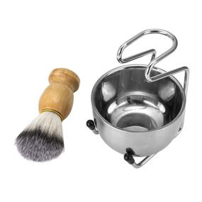 img 2 attached to 🪒 Aethland Men's Shaving Brush Set - Includes 100g Shaving Soap, Soft Hair Shaving Brush, Stainless Steel Stand with Bowl Kit - Perfect Gift Set for Men