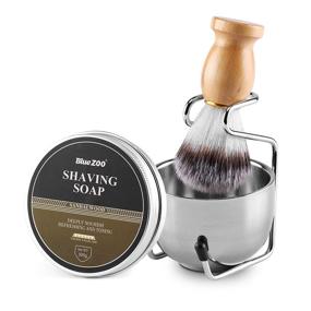 img 4 attached to 🪒 Aethland Men's Shaving Brush Set - Includes 100g Shaving Soap, Soft Hair Shaving Brush, Stainless Steel Stand with Bowl Kit - Perfect Gift Set for Men