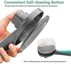 img 3 attached to 🐾 Buramges Self Cleaning Shedding Comb with Massaging Particles for Large, Medium, and Small Pets - Grooming Brush with One-Click Convenience