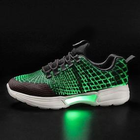 img 3 attached to Men's Fashion Sneakers: Black and Green HotDingding Shoes with Charging and Flashing Features