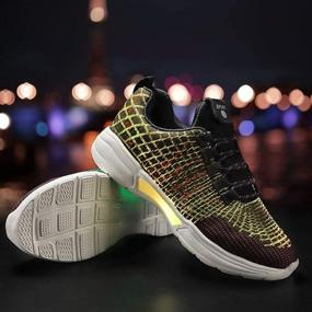 img 1 attached to Men's Fashion Sneakers: Black and Green HotDingding Shoes with Charging and Flashing Features