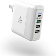 🔌 high-speed 4-port usb wall charger - 40w output, foldable plug - iphone 12, ipad pro, galaxy, and more logo