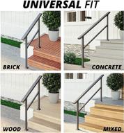 🖤 1-step black wrought iron outdoor handrail for steps - enhancing accessibility and safety logo