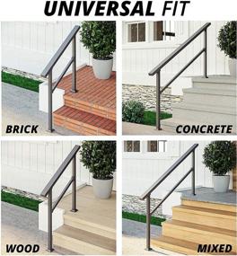 img 4 attached to 🖤 1-Step Black Wrought Iron Outdoor Handrail for Steps - Enhancing Accessibility and Safety