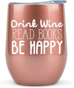 img 4 attached to Women's Book Lovers Gifts - 12 oz Wine Tumbler or Mug - Ideal for Book Club, Librarians, Bulk Readers, Literary Enthusiasts, Glassware, Bookworms, Reading